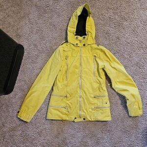 Burton Women's Bright Yellow Hooded Ski Jacket Size MEDIUM
